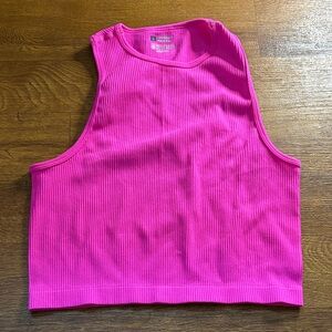 Vibrant Pink Ribbed Tank Top